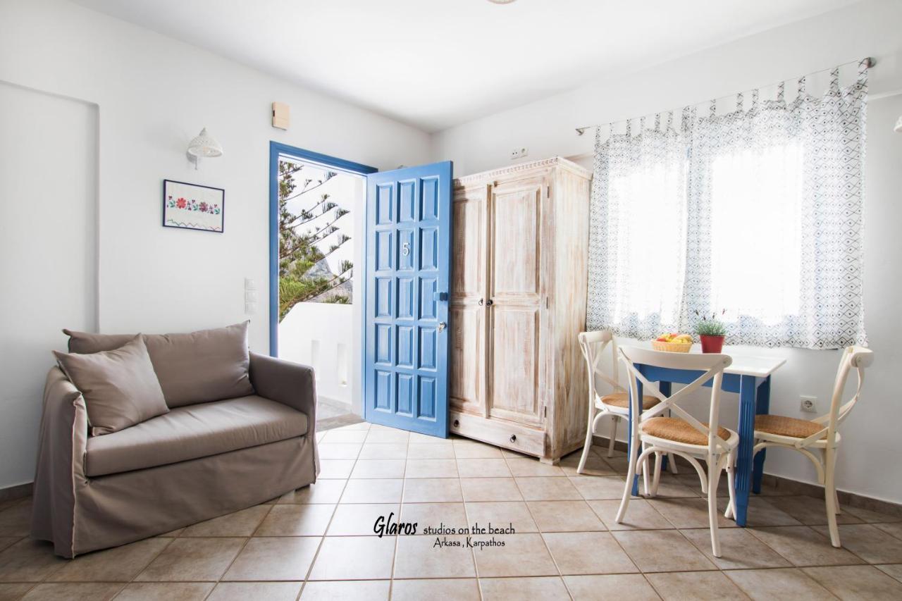 Appartement Glaros Luxury Studio On The Beach à Arkasa Extérieur photo