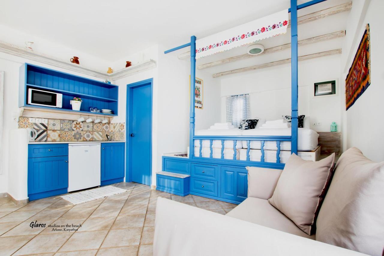 Appartement Glaros Luxury Studio On The Beach à Arkasa Extérieur photo